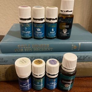Set of 8 Raindrop Oils from Young Living.
